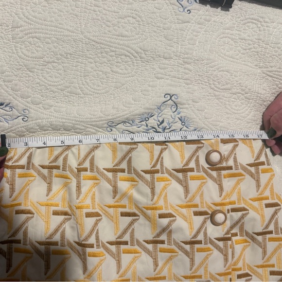 Tory Burch Yellow and Brown Geometric Midi Skirt NWT Sz 2 - Picture 6 of 6